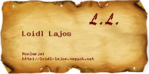 Loidl Lajos névjegykártya